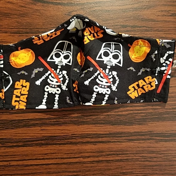 Hand Crafted Face Mask Star Wars Kids Black/Orange - Picture 2 of 4